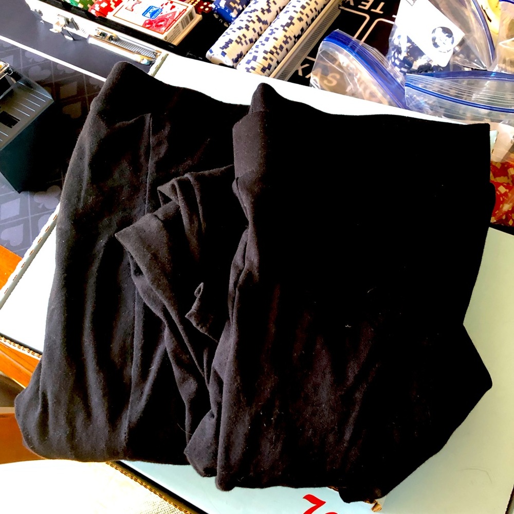 Bundle of 2 Torrid Black Leggings 1x Ripped/Mesh and Lattice Back Mesh
